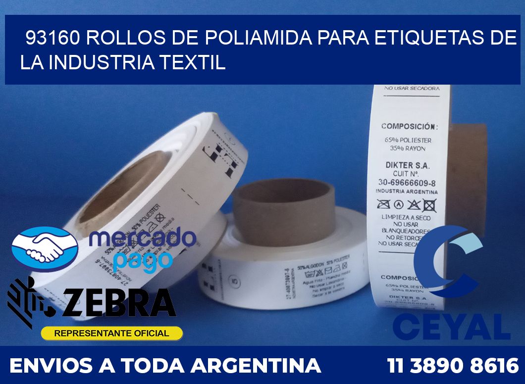93160 ROLLOS DE POLIAMIDA PARA ETIQUETAS DE LA INDUSTRIA TEXTIL
