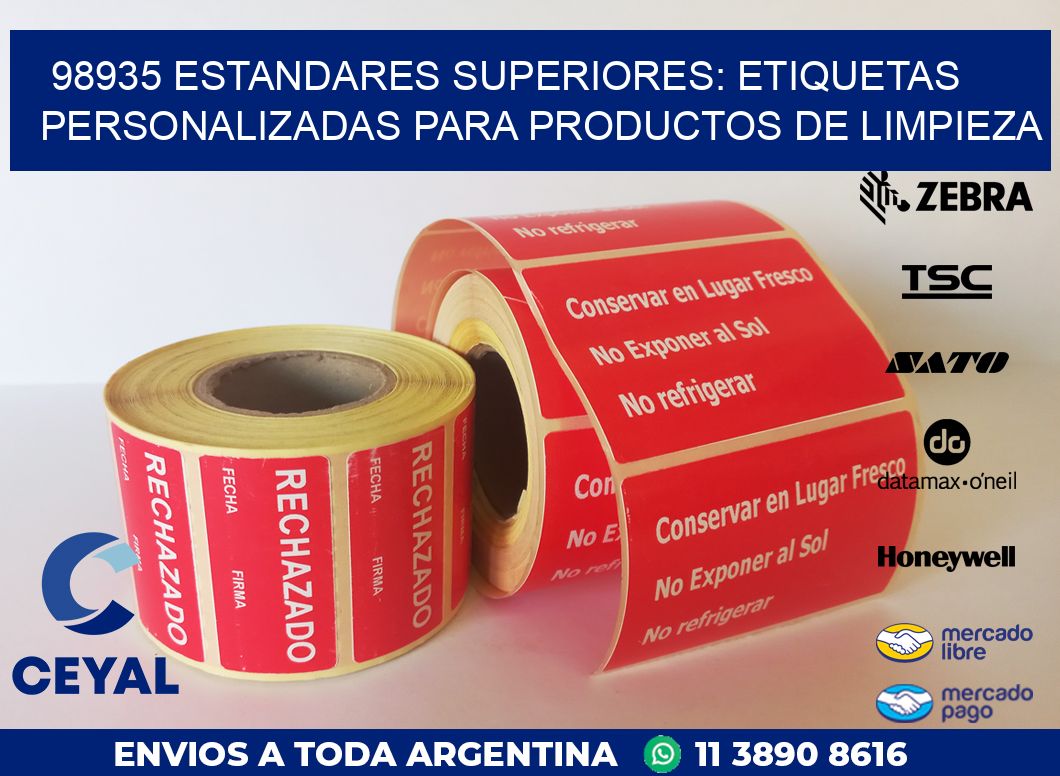 98935 ESTANDARES SUPERIORES: ETIQUETAS PERSONALIZADAS PARA PRODUCTOS DE LIMPIEZA