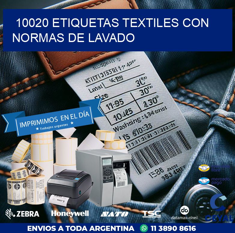 10020 ETIQUETAS TEXTILES CON NORMAS DE LAVADO