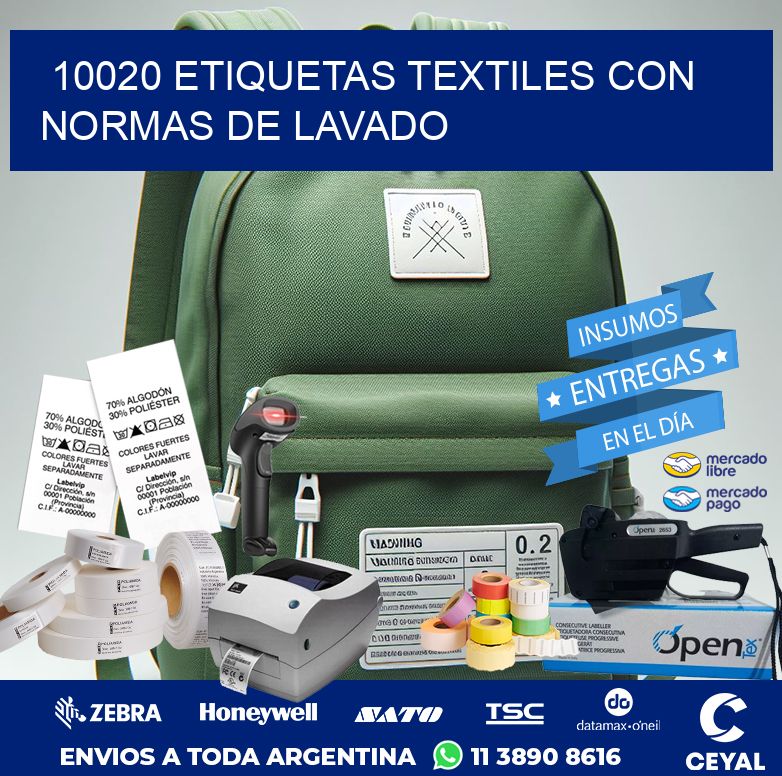 10020 ETIQUETAS TEXTILES CON NORMAS DE LAVADO