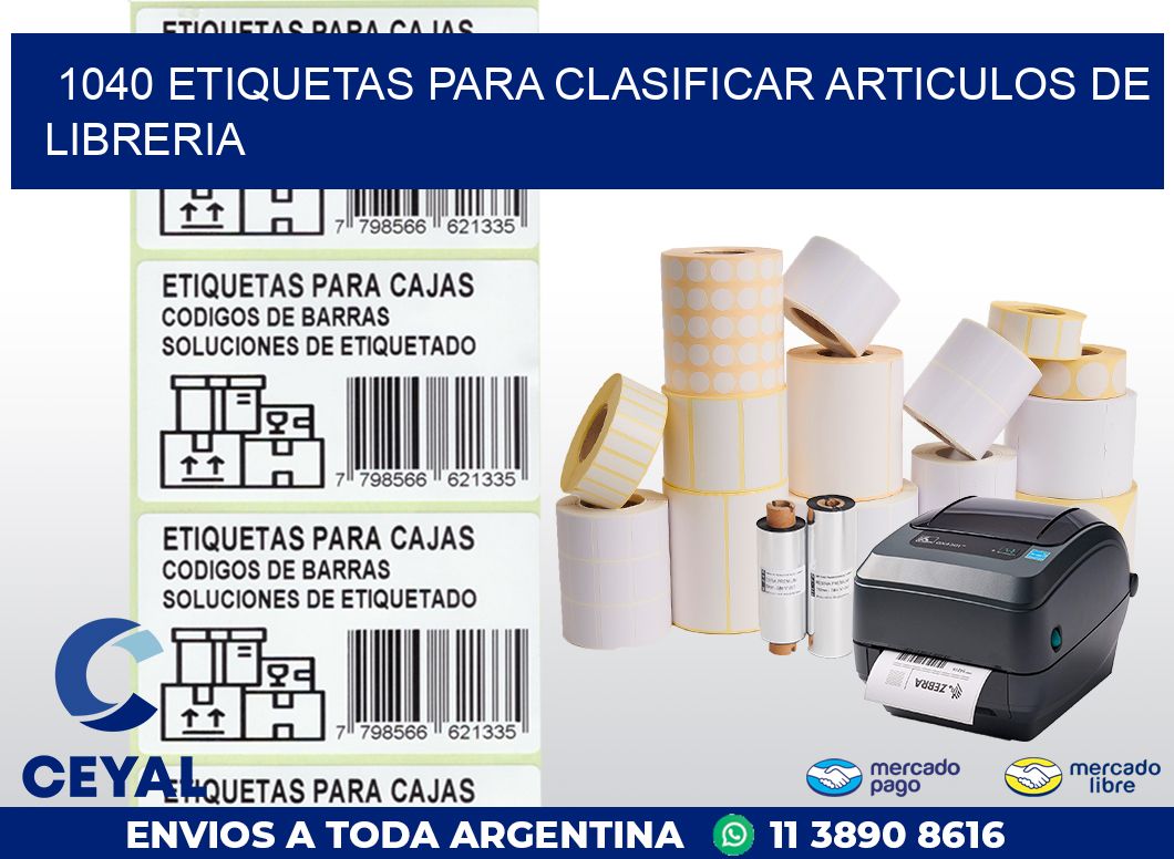 1040 ETIQUETAS PARA CLASIFICAR ARTICULOS DE LIBRERIA