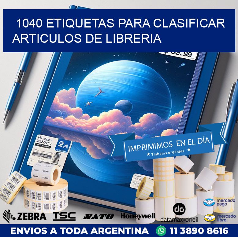 1040 ETIQUETAS PARA CLASIFICAR ARTICULOS DE LIBRERIA
