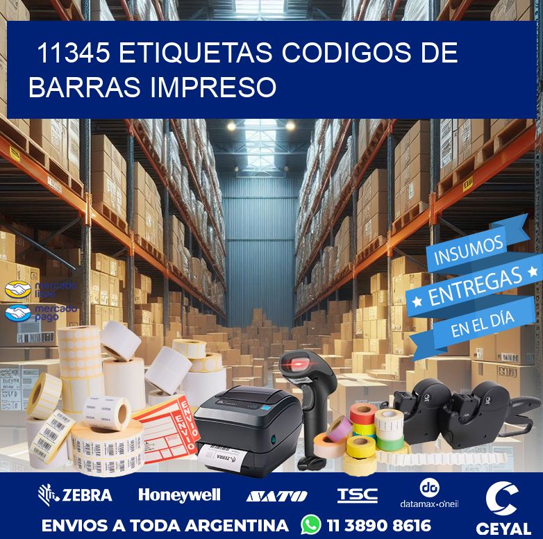 11345 ETIQUETAS CODIGOS DE BARRAS IMPRESO