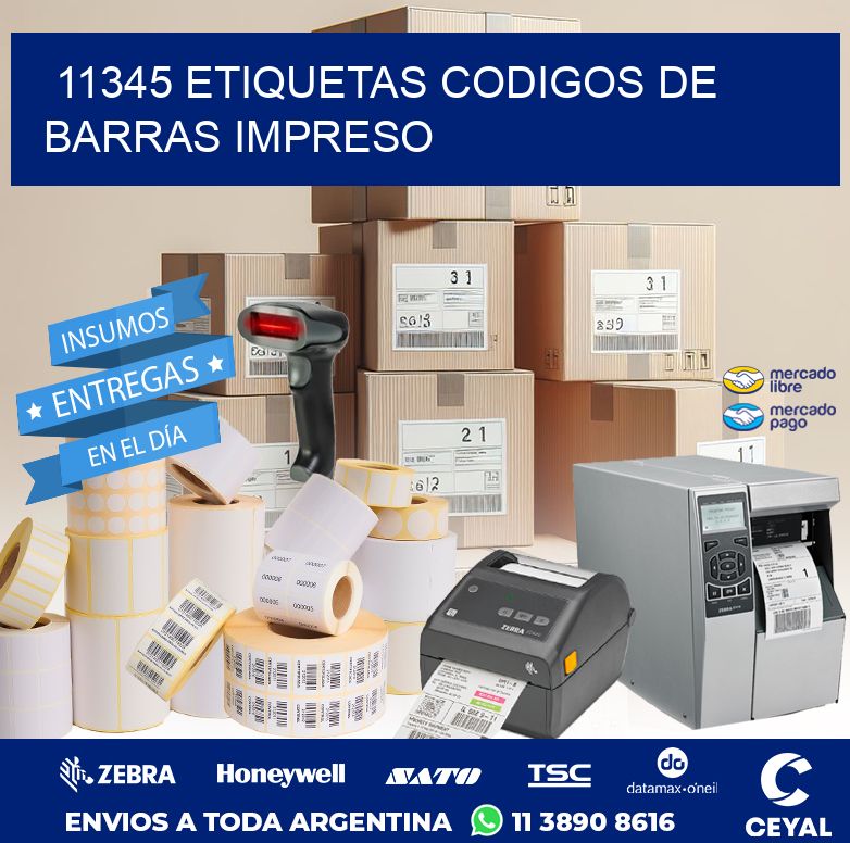 11345 ETIQUETAS CODIGOS DE BARRAS IMPRESO