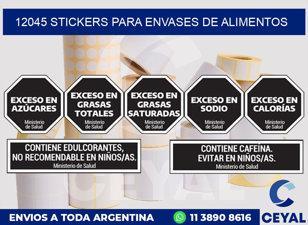 12045 STICKERS PARA ENVASES DE ALIMENTOS