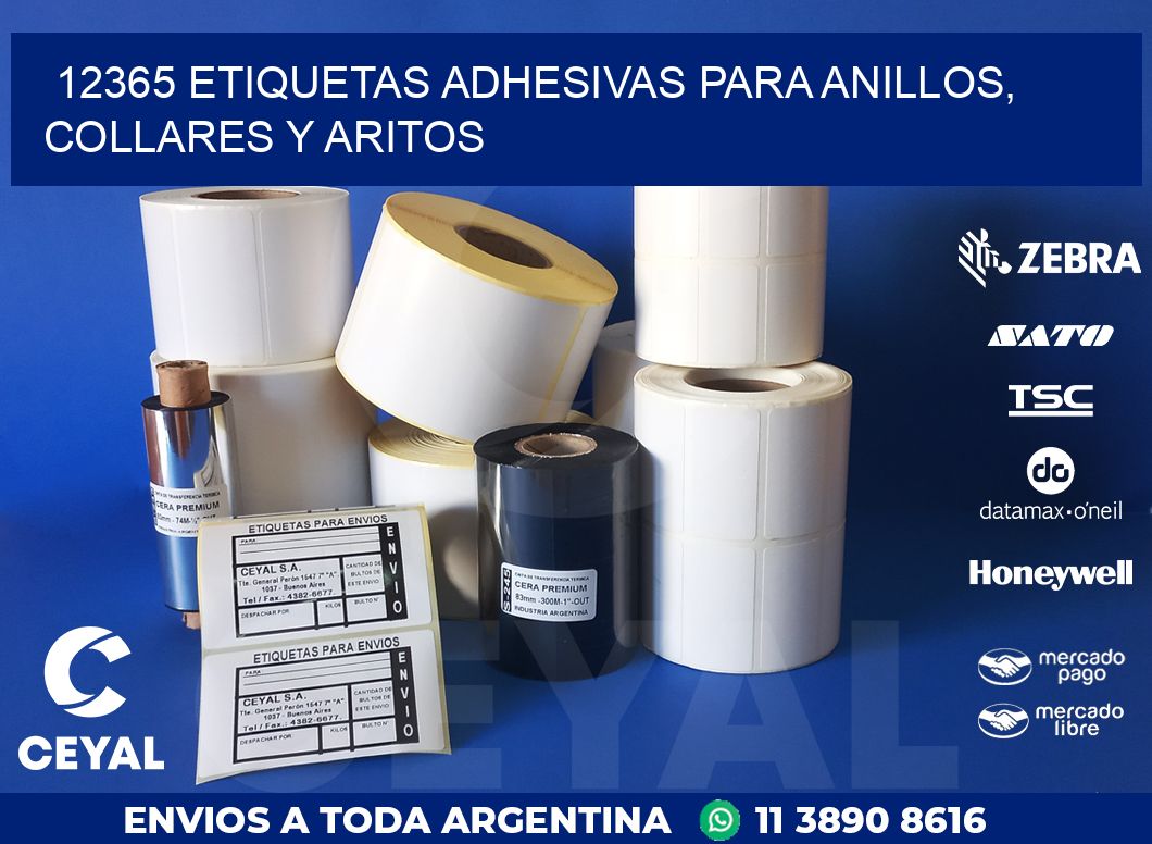 12365 ETIQUETAS ADHESIVAS PARA ANILLOS, COLLARES Y ARITOS
