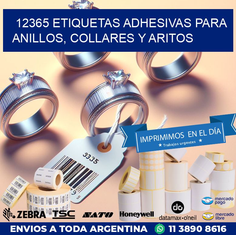 12365 ETIQUETAS ADHESIVAS PARA ANILLOS, COLLARES Y ARITOS