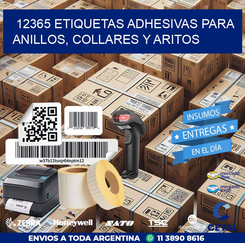 12365 ETIQUETAS ADHESIVAS PARA ANILLOS, COLLARES Y ARITOS
