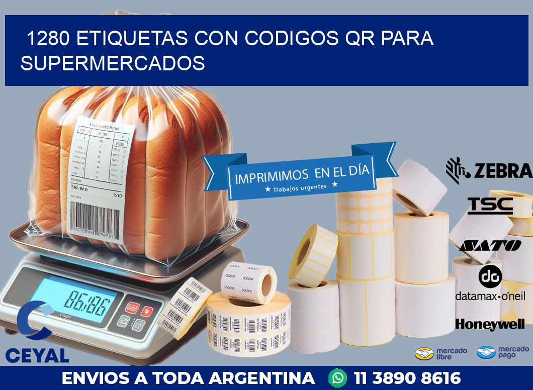 1280 ETIQUETAS CON CODIGOS QR PARA SUPERMERCADOS