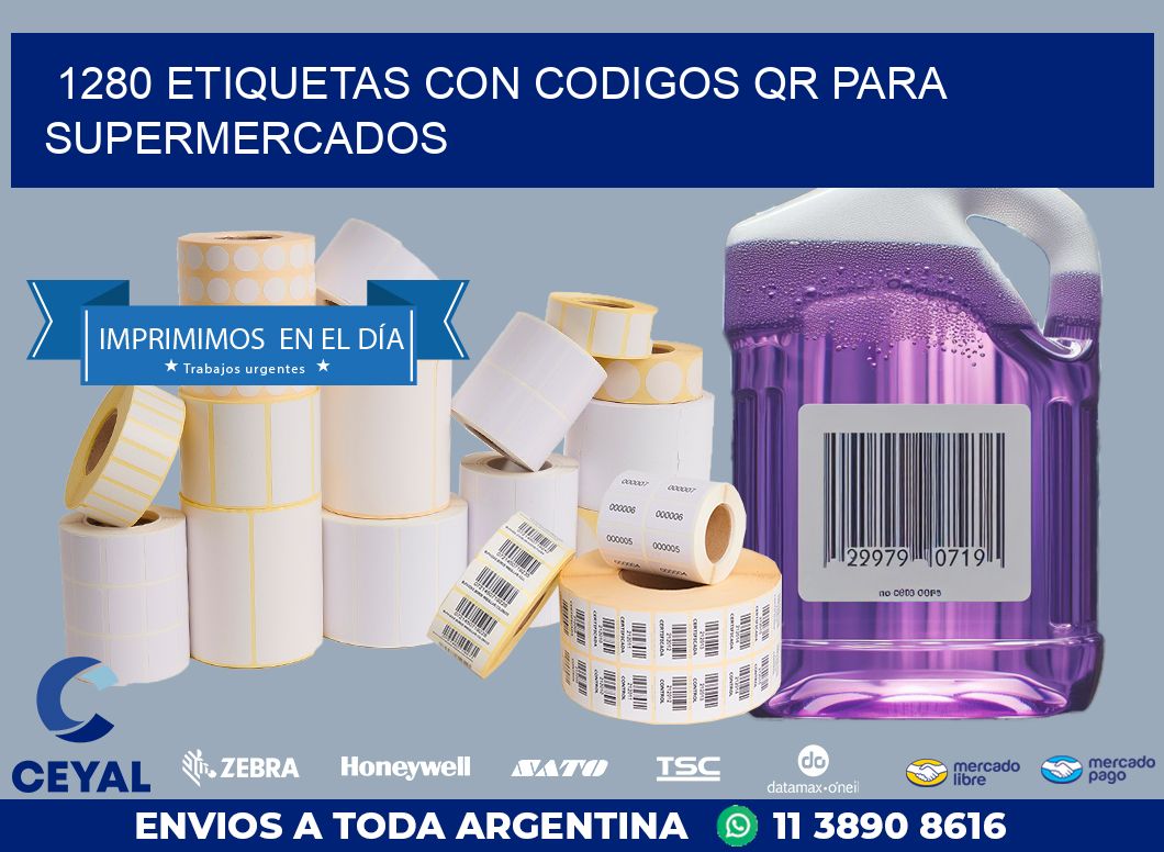 1280 ETIQUETAS CON CODIGOS QR PARA SUPERMERCADOS