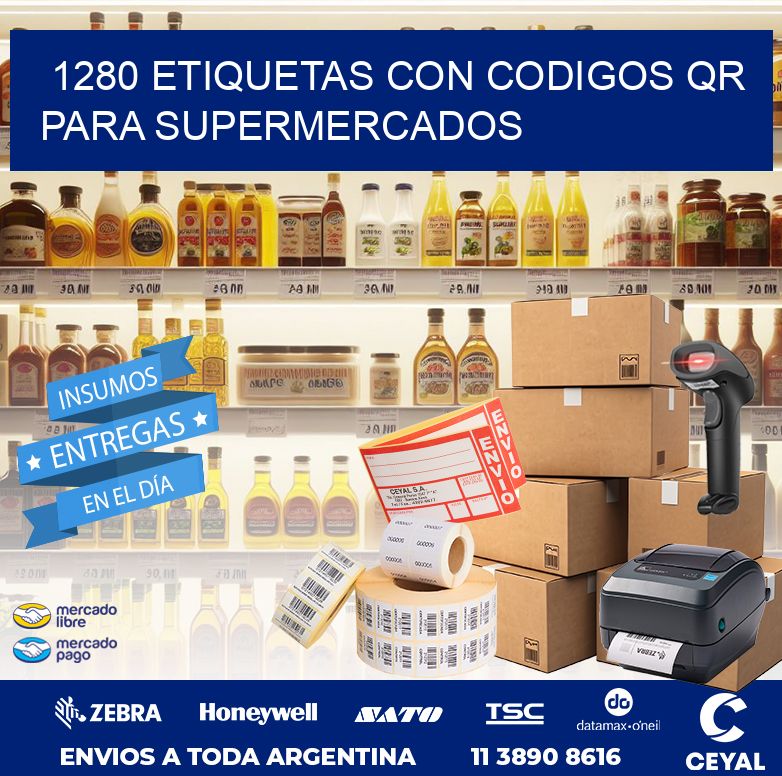 1280 ETIQUETAS CON CODIGOS QR PARA SUPERMERCADOS