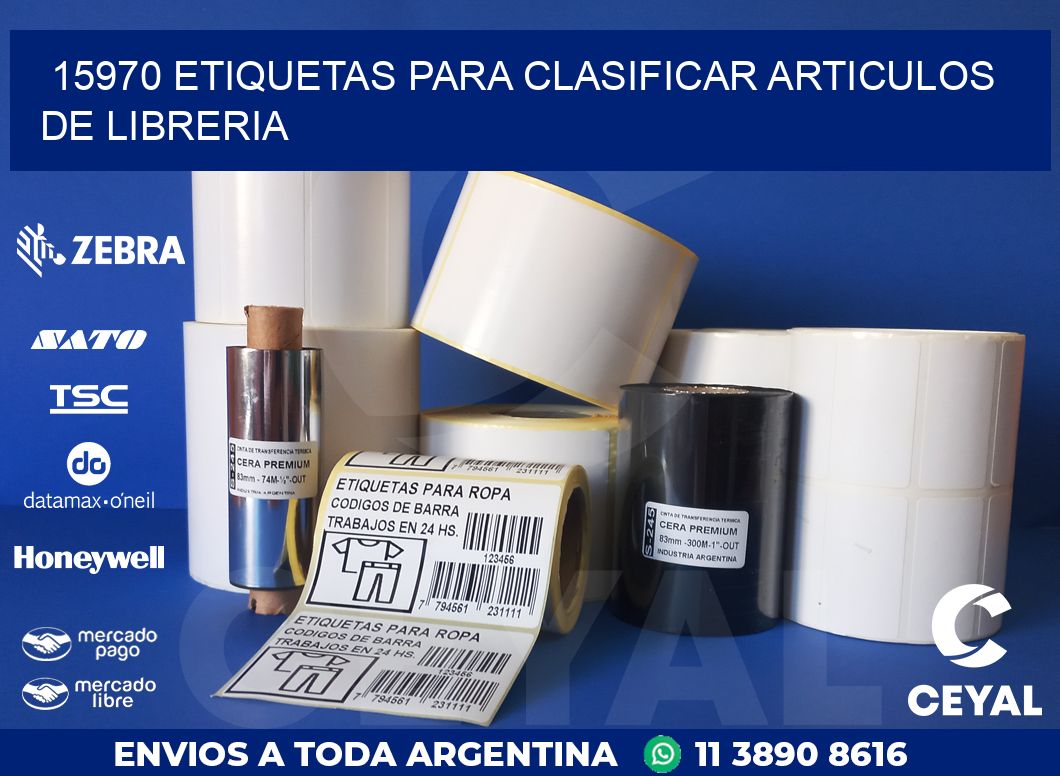 15970 ETIQUETAS PARA CLASIFICAR ARTICULOS DE LIBRERIA