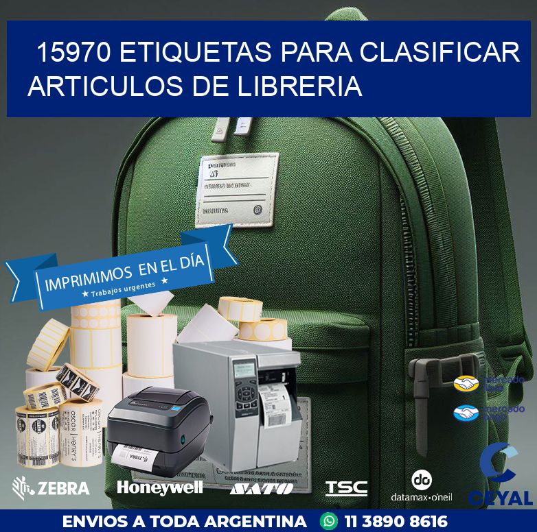 15970 ETIQUETAS PARA CLASIFICAR ARTICULOS DE LIBRERIA