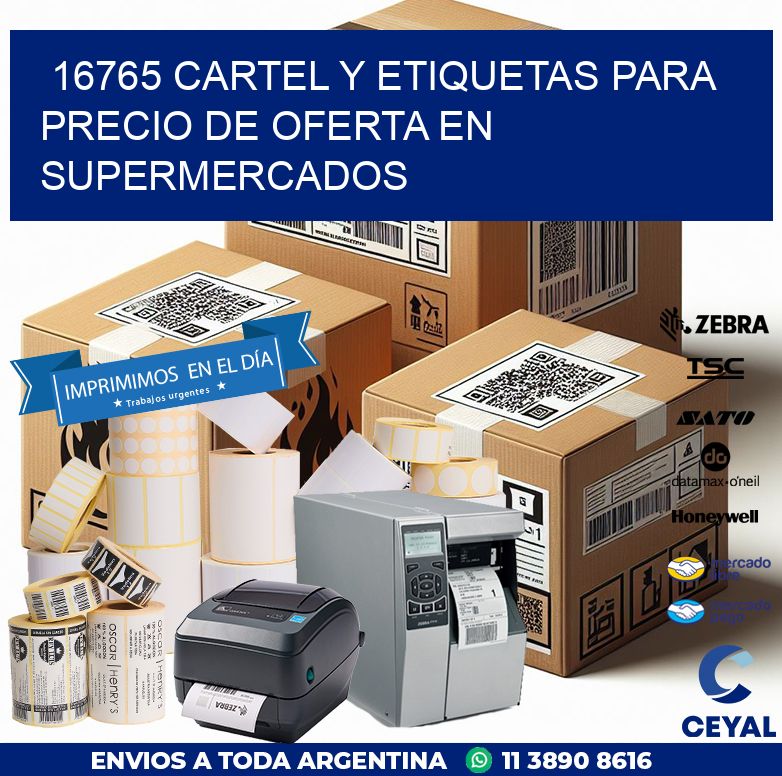 16765 CARTEL Y ETIQUETAS PARA PRECIO DE OFERTA EN SUPERMERCADOS