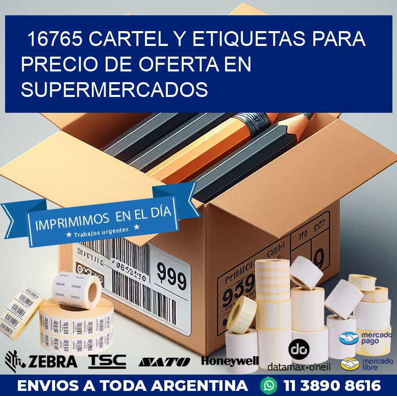 16765 CARTEL Y ETIQUETAS PARA PRECIO DE OFERTA EN SUPERMERCADOS