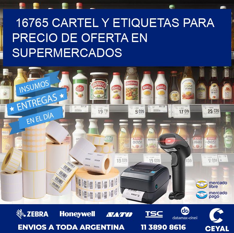 16765 CARTEL Y ETIQUETAS PARA PRECIO DE OFERTA EN SUPERMERCADOS