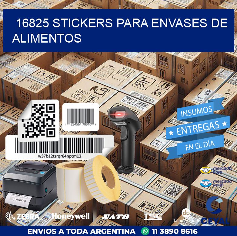 16825 STICKERS PARA ENVASES DE ALIMENTOS