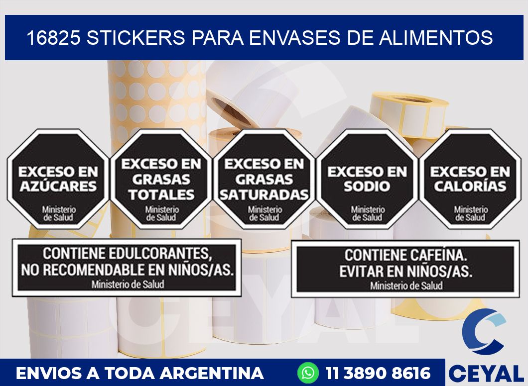 16825 STICKERS PARA ENVASES DE ALIMENTOS