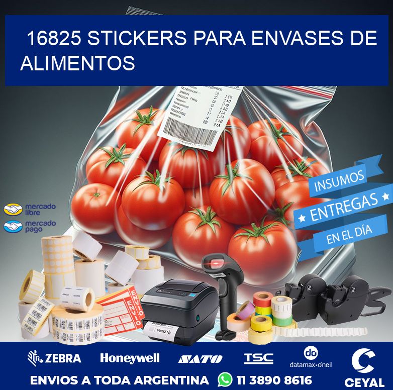 16825 STICKERS PARA ENVASES DE ALIMENTOS