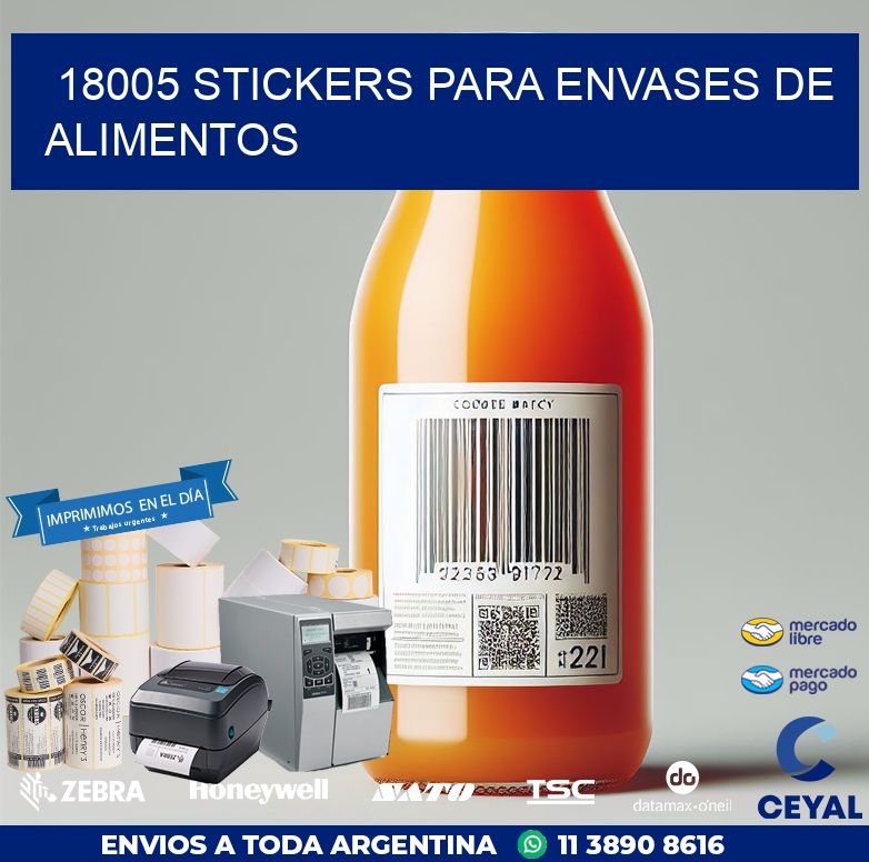 18005 STICKERS PARA ENVASES DE ALIMENTOS