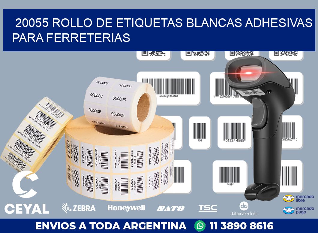 20055 ROLLO DE ETIQUETAS BLANCAS ADHESIVAS PARA FERRETERIAS