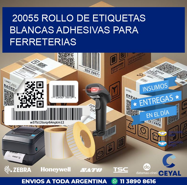 20055 ROLLO DE ETIQUETAS BLANCAS ADHESIVAS PARA FERRETERIAS