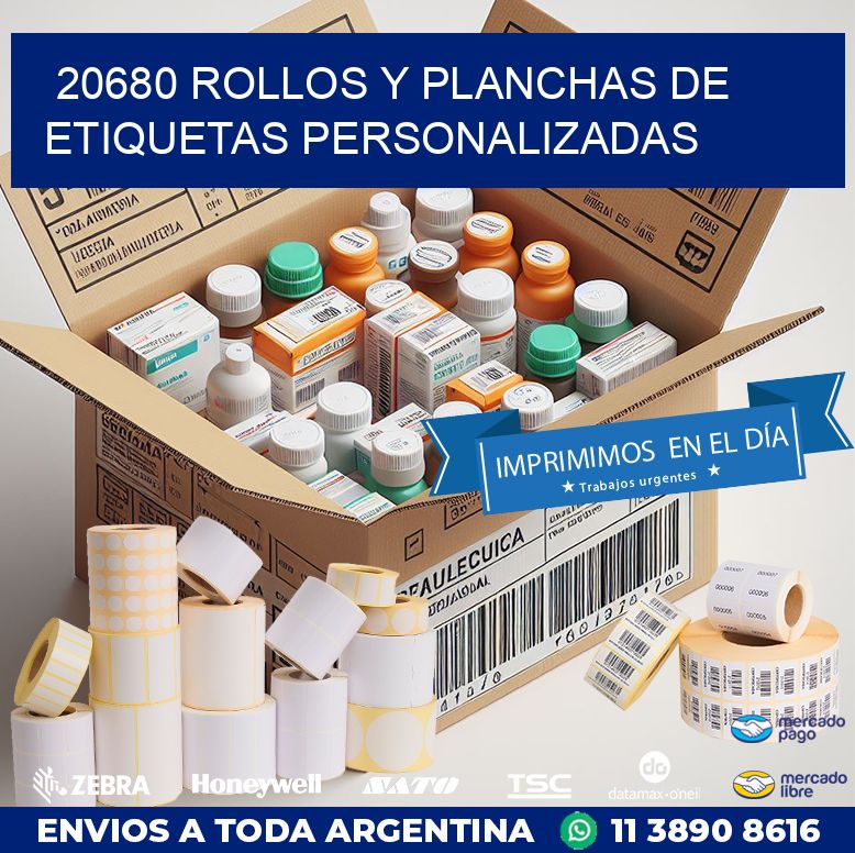 20680 ROLLOS Y PLANCHAS DE ETIQUETAS PERSONALIZADAS