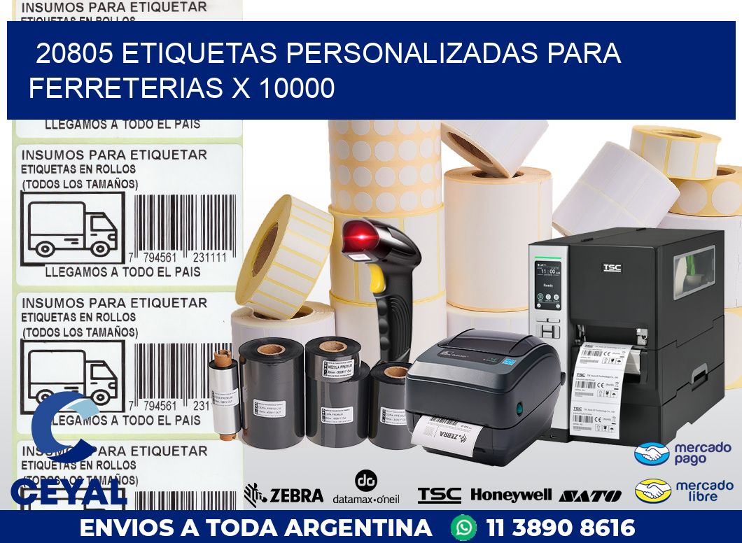 20805 ETIQUETAS PERSONALIZADAS PARA FERRETERIAS X 10000