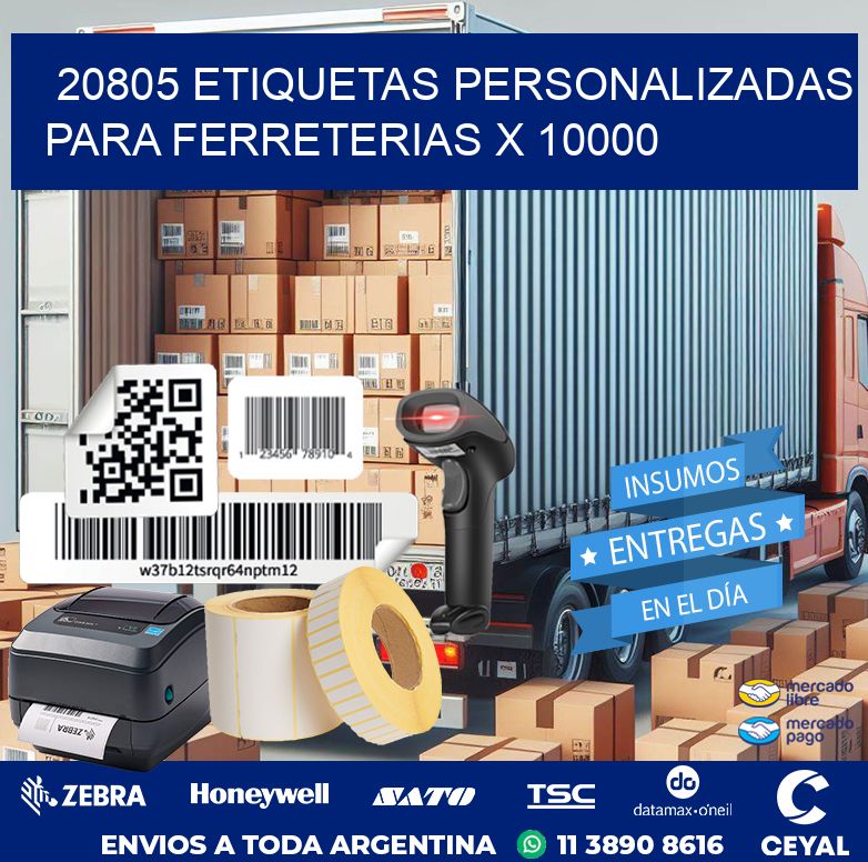 20805 ETIQUETAS PERSONALIZADAS PARA FERRETERIAS X 10000
