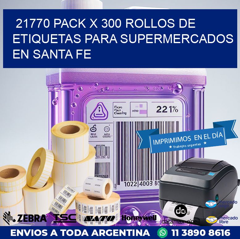 21770 PACK X 300 ROLLOS DE ETIQUETAS PARA SUPERMERCADOS EN SANTA FE