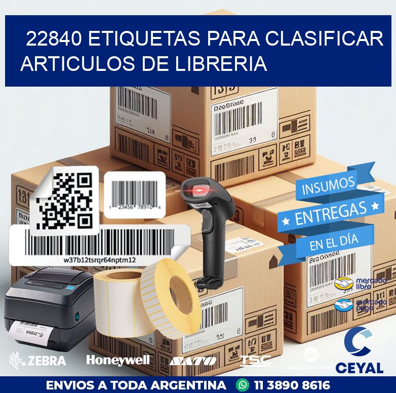 22840 ETIQUETAS PARA CLASIFICAR ARTICULOS DE LIBRERIA