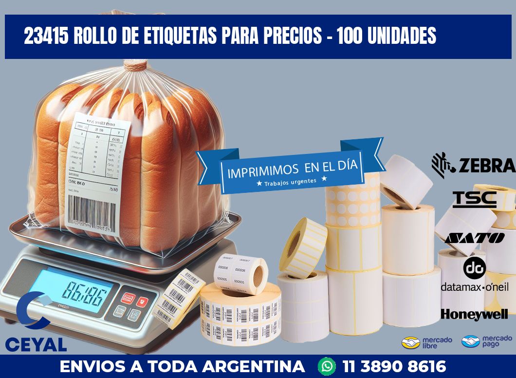 23415 ROLLO DE ETIQUETAS PARA PRECIOS - 100 UNIDADES