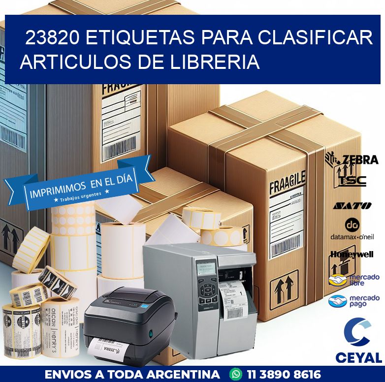 23820 ETIQUETAS PARA CLASIFICAR ARTICULOS DE LIBRERIA