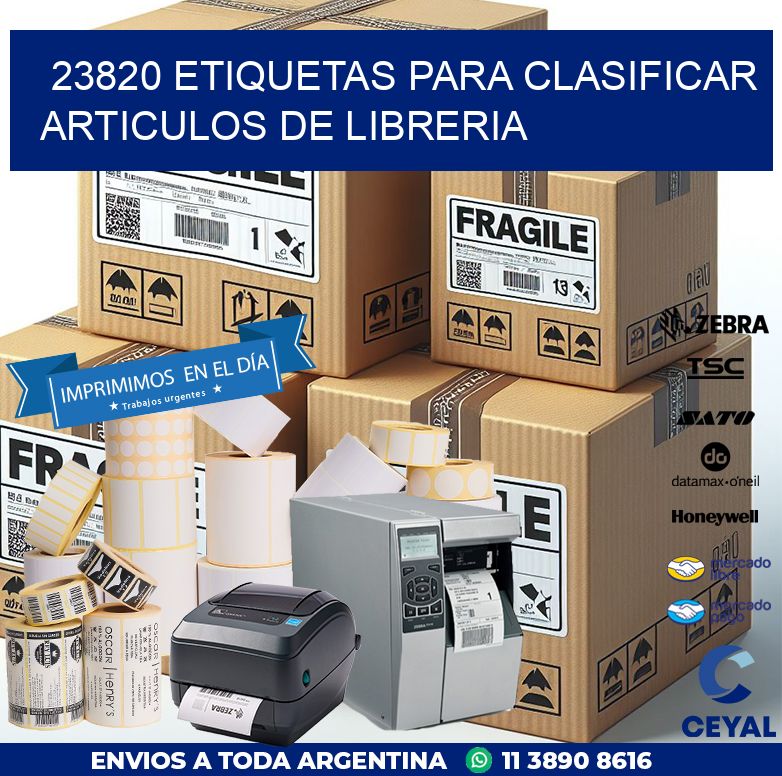 23820 ETIQUETAS PARA CLASIFICAR ARTICULOS DE LIBRERIA