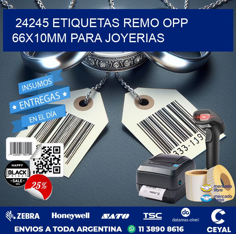 24245 ETIQUETAS REMO OPP 66X10MM PARA JOYERIAS