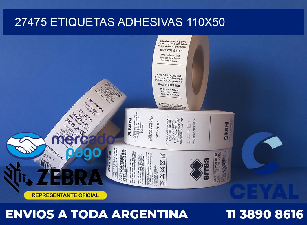27475 ETIQUETAS ADHESIVAS 110X50