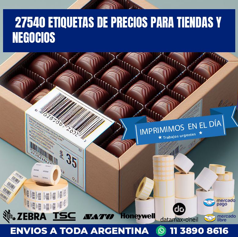 27540 ETIQUETAS DE PRECIOS PARA TIENDAS Y NEGOCIOS