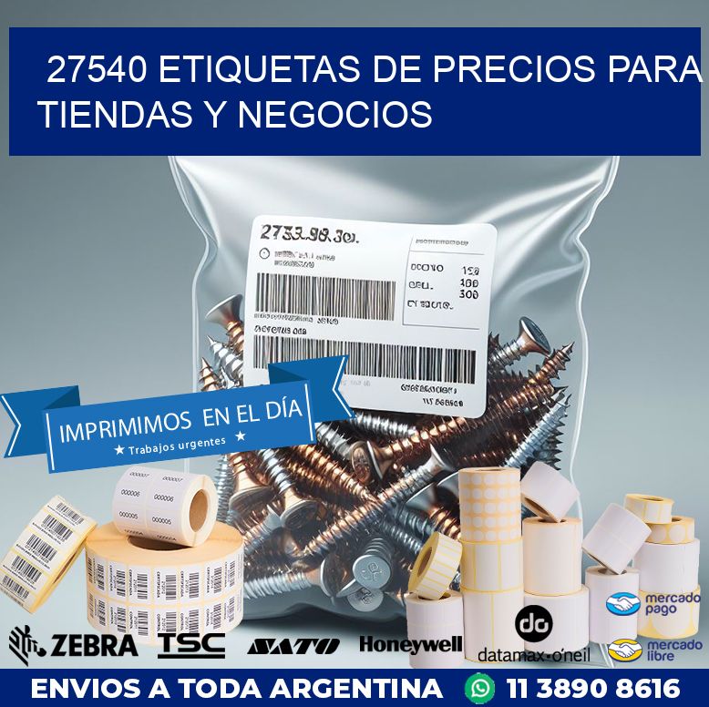 27540 ETIQUETAS DE PRECIOS PARA TIENDAS Y NEGOCIOS