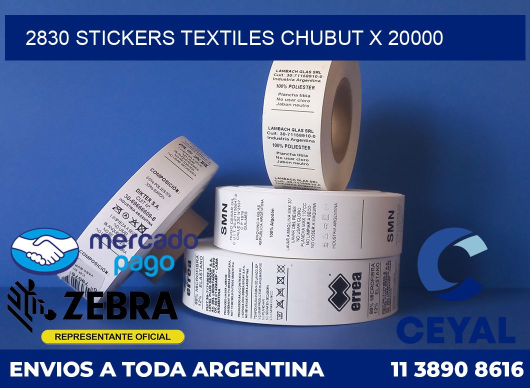 2830 STICKERS TEXTILES CHUBUT X 20000