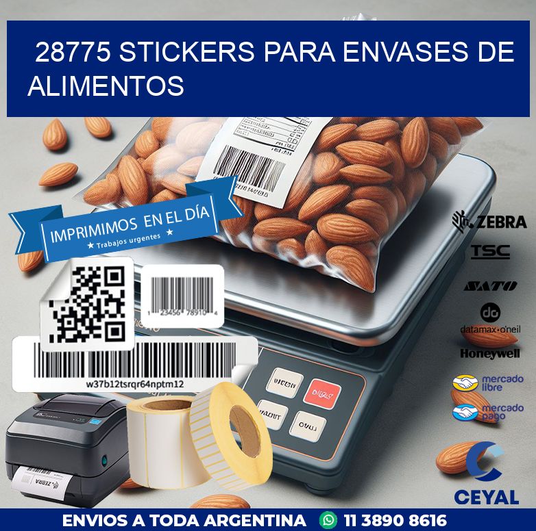 28775 STICKERS PARA ENVASES DE ALIMENTOS