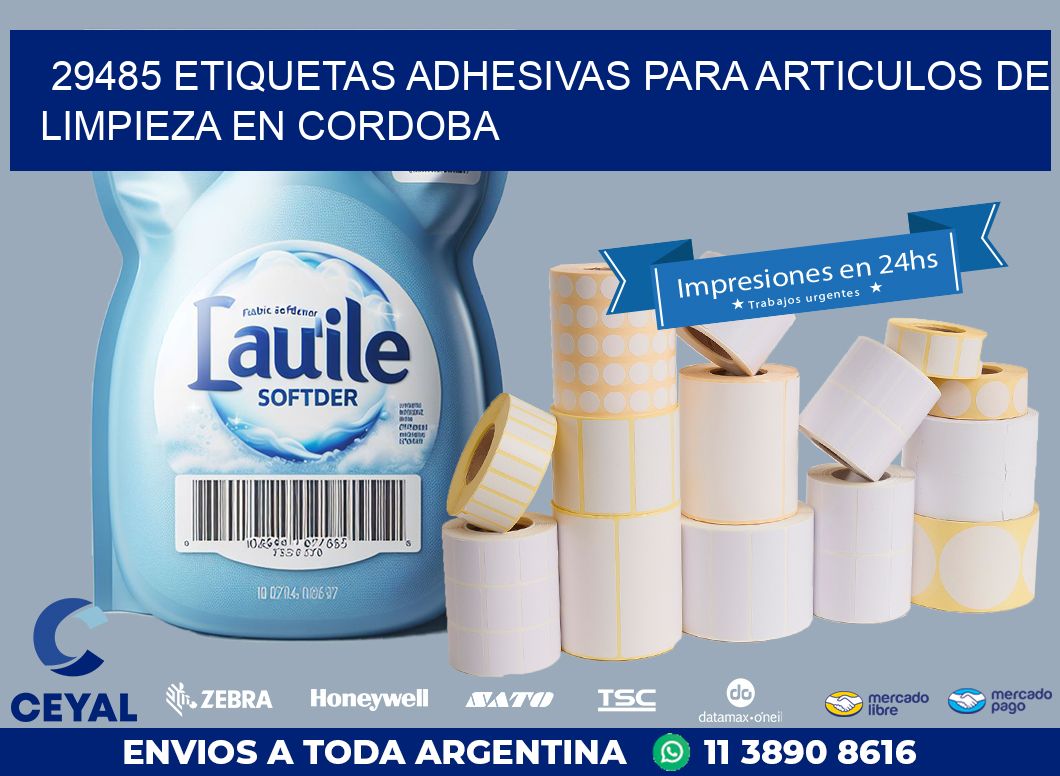 29485 ETIQUETAS ADHESIVAS PARA ARTICULOS DE LIMPIEZA EN CORDOBA