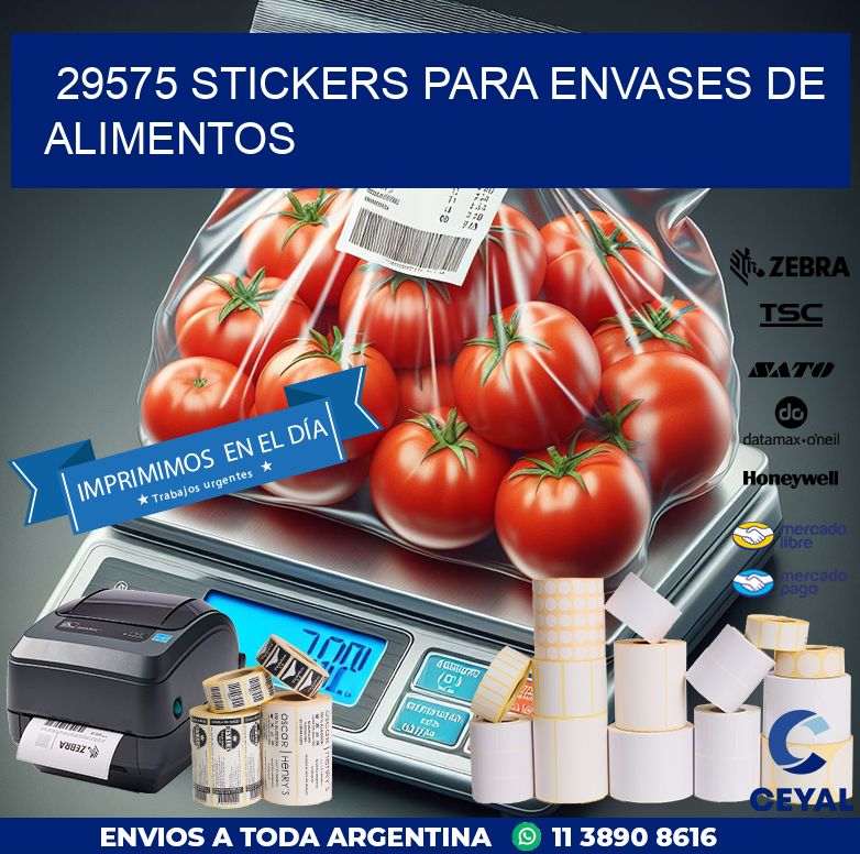 29575 STICKERS PARA ENVASES DE ALIMENTOS