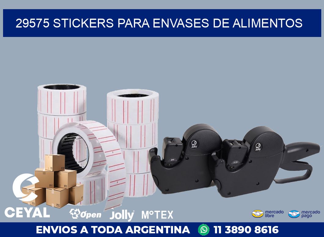 29575 STICKERS PARA ENVASES DE ALIMENTOS