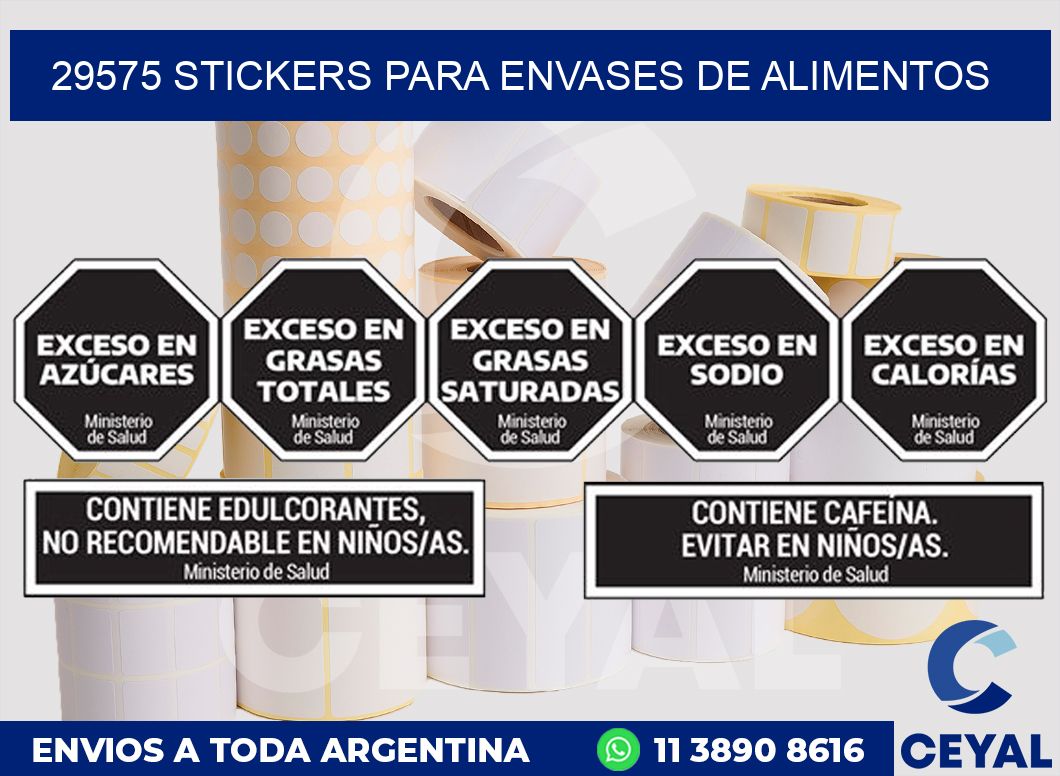 29575 STICKERS PARA ENVASES DE ALIMENTOS