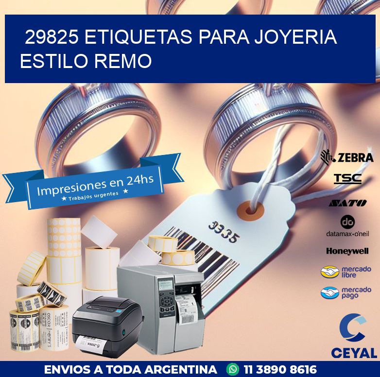 29825 ETIQUETAS PARA JOYERIA ESTILO REMO