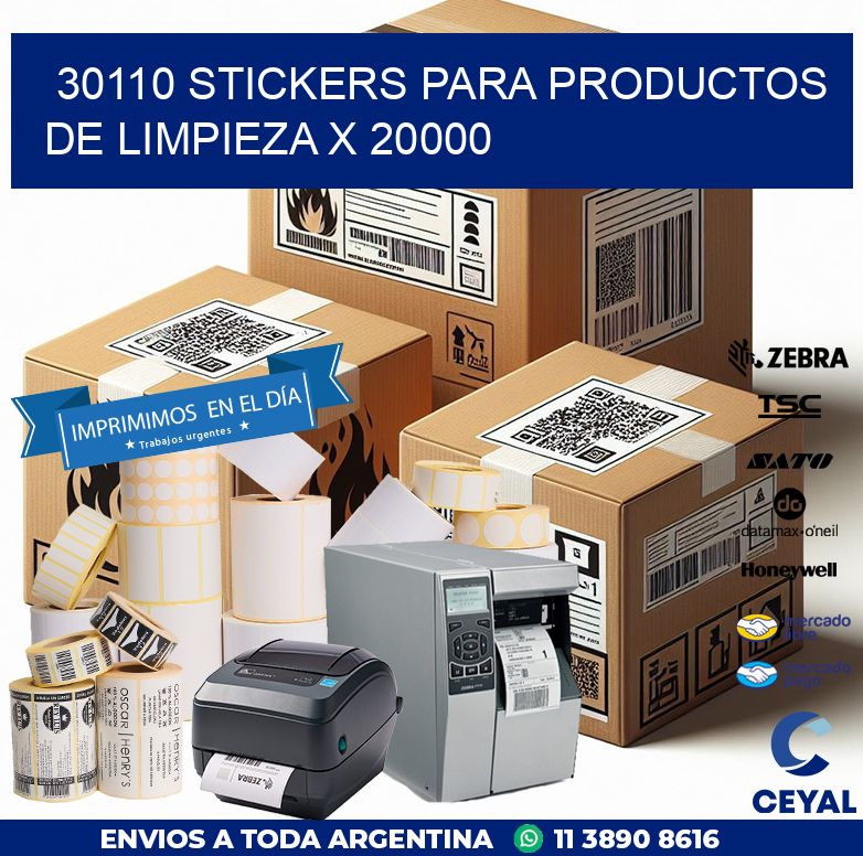 30110 STICKERS PARA PRODUCTOS DE LIMPIEZA X 20000
