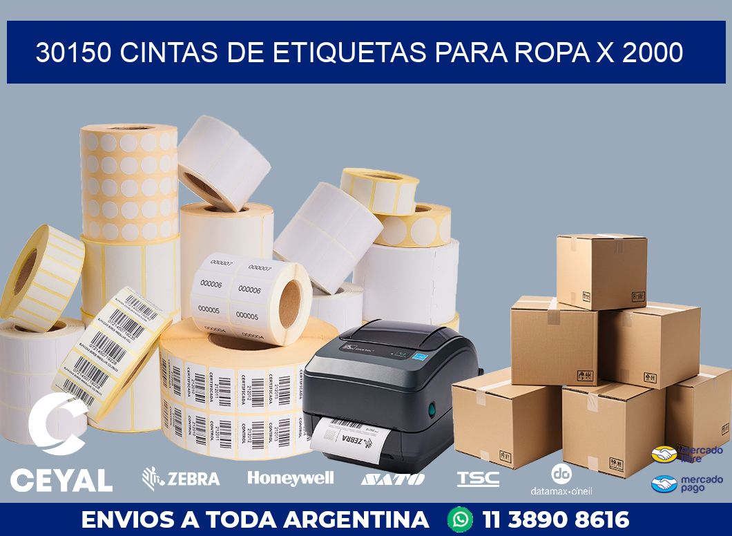 30150 CINTAS DE ETIQUETAS PARA ROPA X 2000