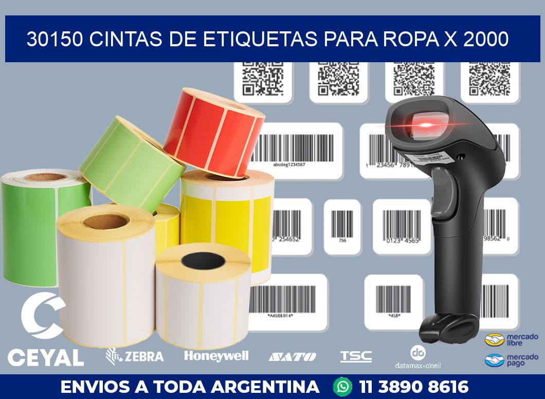 30150 CINTAS DE ETIQUETAS PARA ROPA X 2000