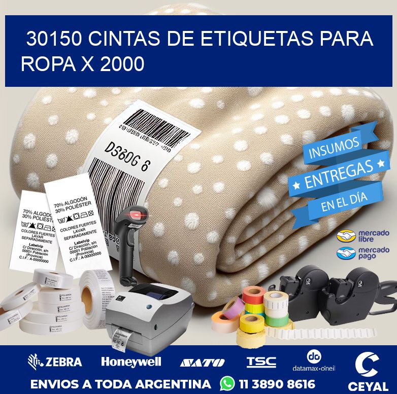 30150 CINTAS DE ETIQUETAS PARA ROPA X 2000