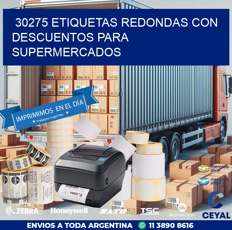 30275 ETIQUETAS REDONDAS CON DESCUENTOS PARA SUPERMERCADOS